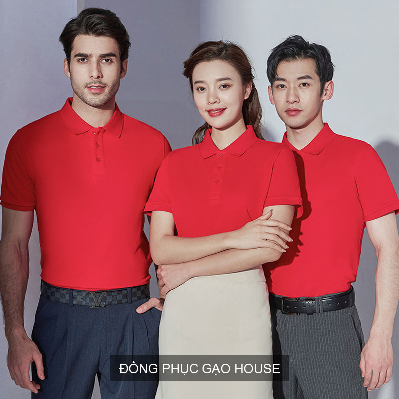 Áo đồng phục công ty màu đỏ XCT010 (1)