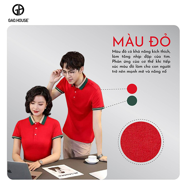 Áo polo màu đỏ là mẫu áo đồng phục công ty được yêu thích nhất hiện nay
