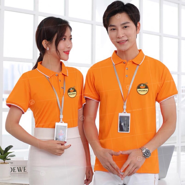 Áo đồng phục công ty màu cam