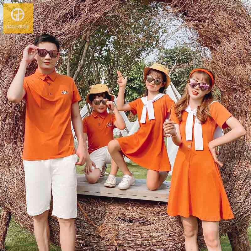Áo đồng phục gia đình màu cam ngói