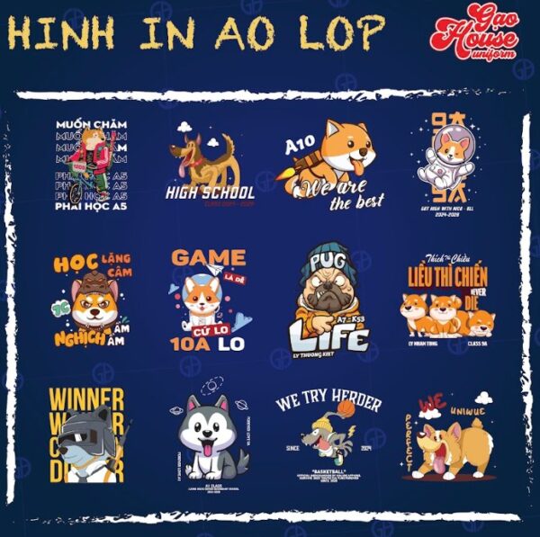 logo áo lớp 12 hình con vật