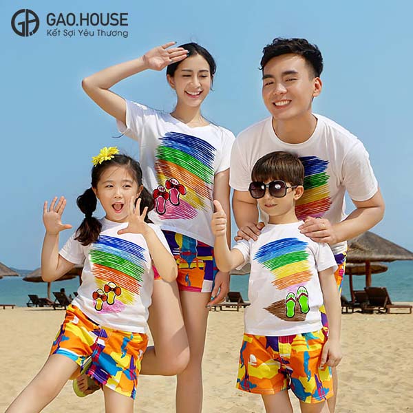 áo đồng phục gia đình đi biển 