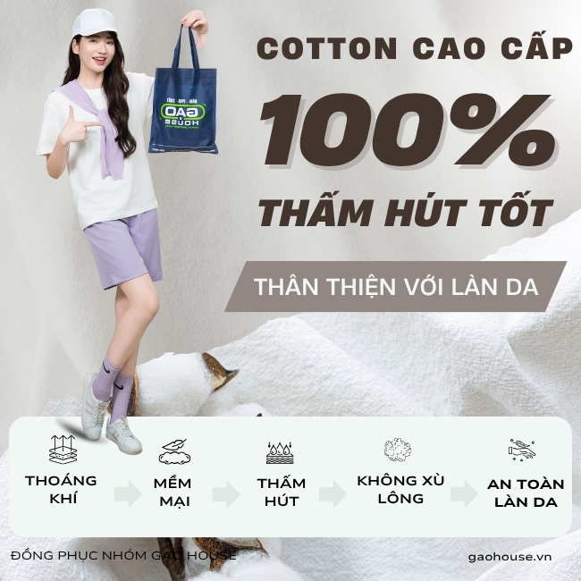 Chất liệu may áo nhóm Gạo House