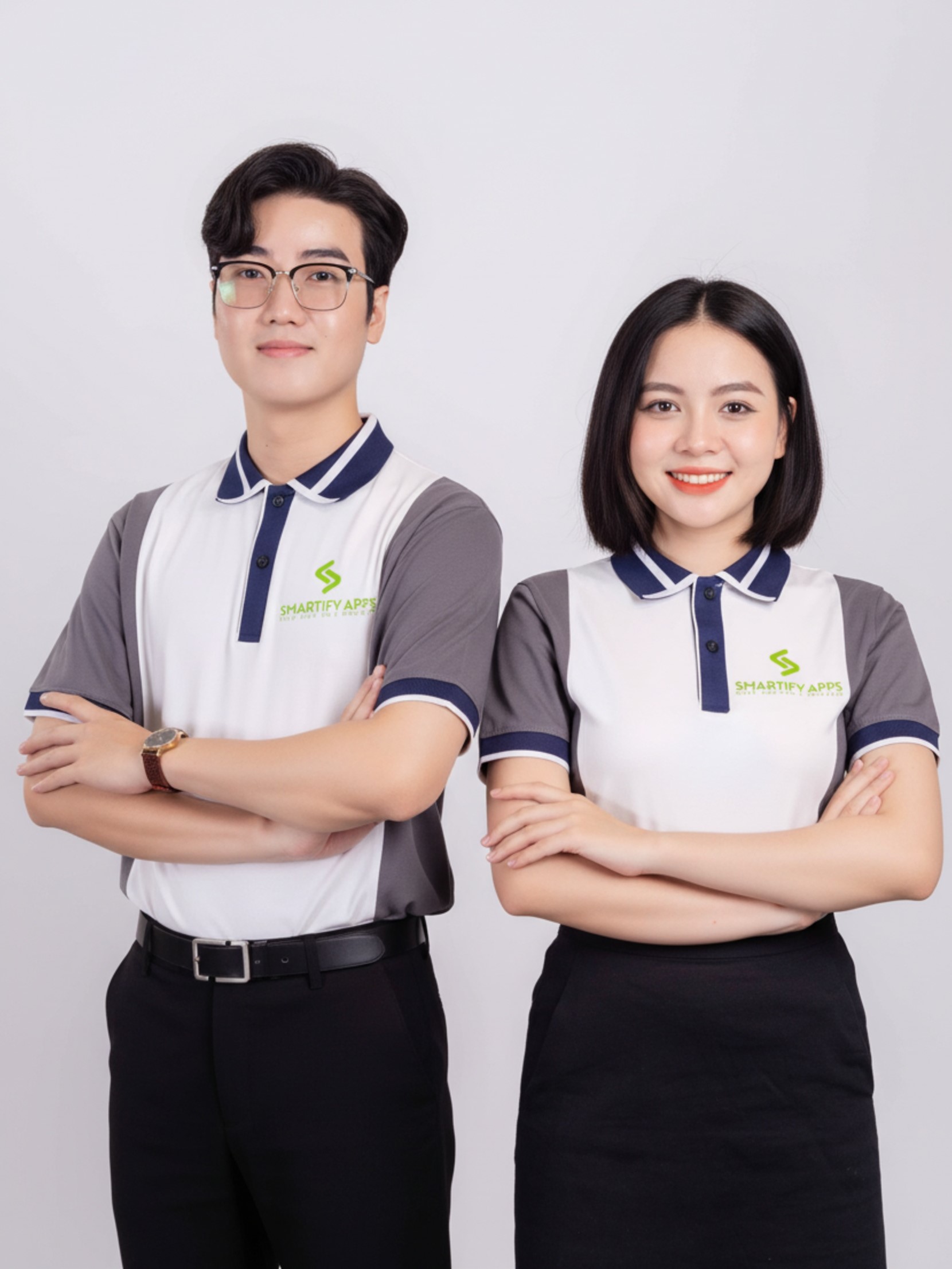 Áo nhóm 3D màu xanh phối trắng gradient