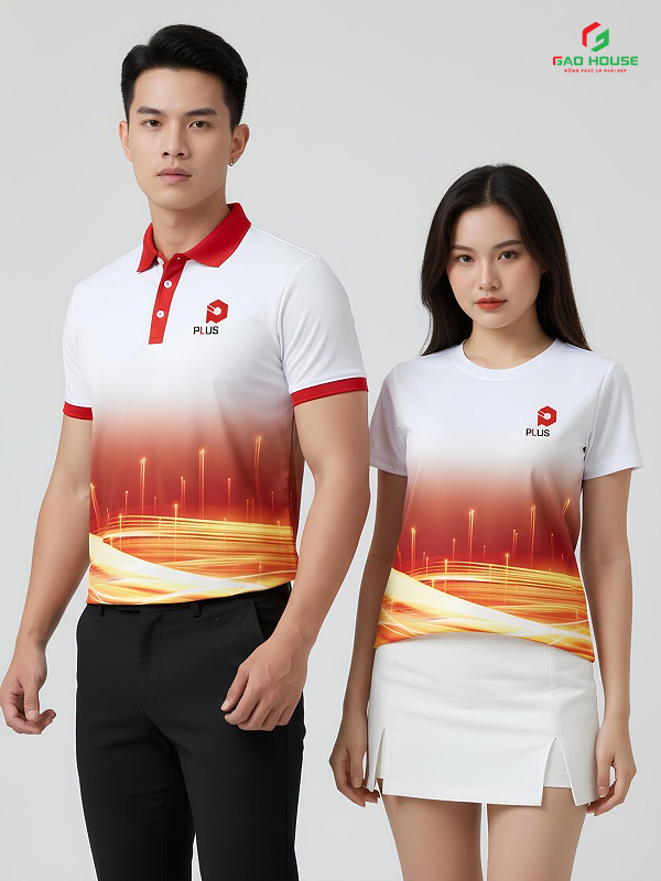 Áo 3D Doanh Nghiệp Màu Trắng Đỏ