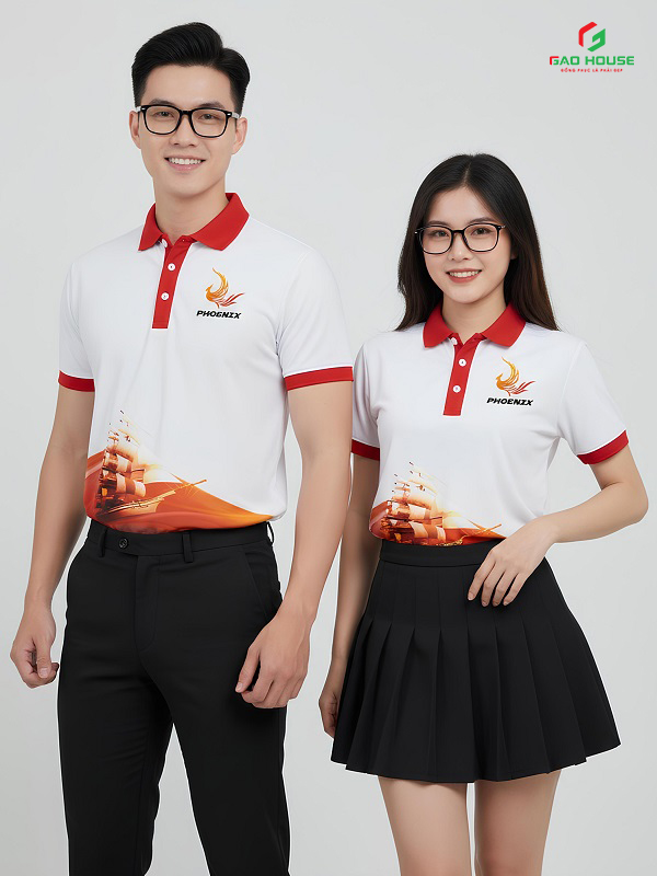 Áo 3D Doanh Nghiệp Phoenix Màu Trắng Đỏ