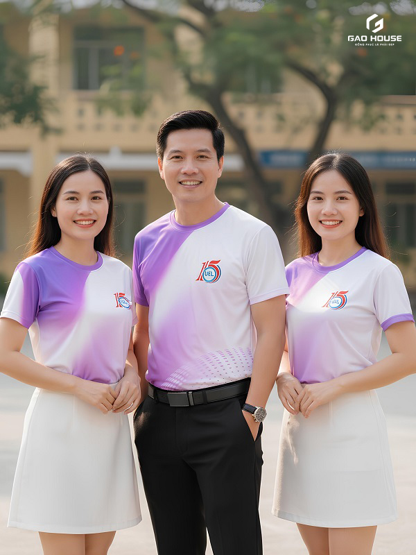 Áo Họp Lớp 15 Năm Màu Tím Phối Trắng