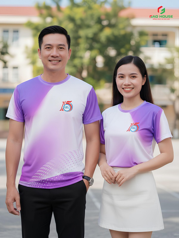 Áo Họp Lớp 15 Năm Màu Tím Phối Trắng