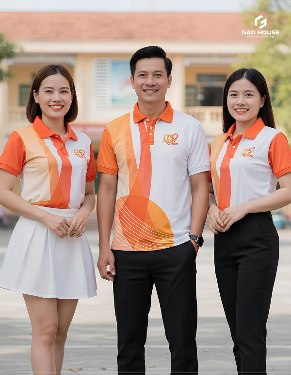 áo họp lớp 15 năm màu trắng phối cam
