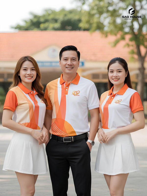 Áo Họp Lớp 15 Năm Màu Trắng Phối Cam