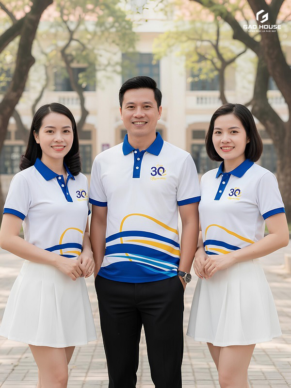 Áo Họp Lớp 30 Năm Màu Trắng Xanh
