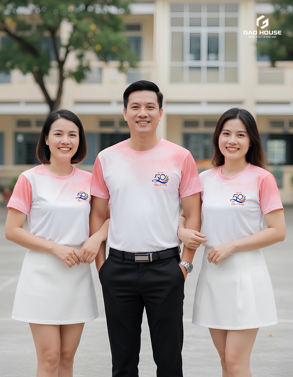 Đồng Phục Họp Lớp 50 Năm Màu Trắng Hồng