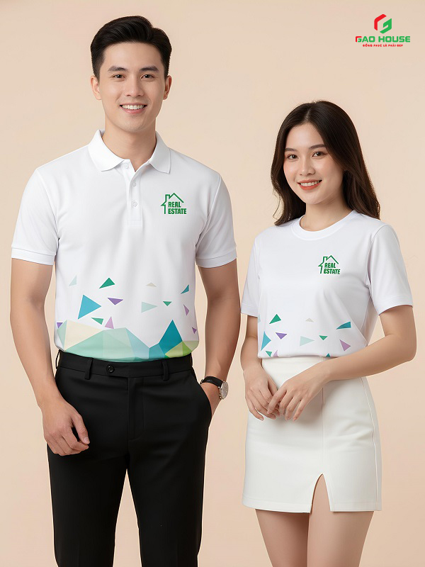 Áo Phông 3D Màu Trắng Phối Họa Tiết