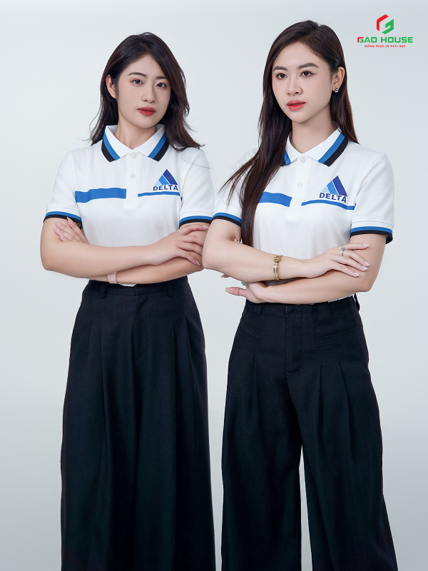 Áo Polo Doanh Nghiệp Delta Màu Trắng