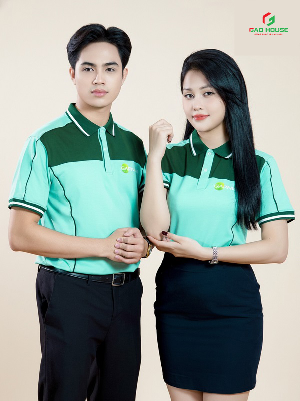 Áo Polo Doanh Nghiệp Garnier Màu Xanh