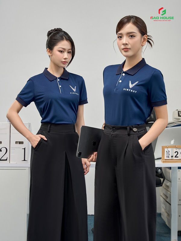 áo polo doanh nghiêp vinfast màu xanh than