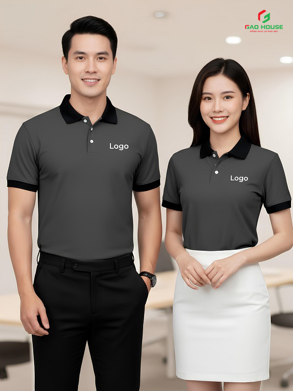 Áo Polo Đồng Phục Công Ty Màu Xám Đậm