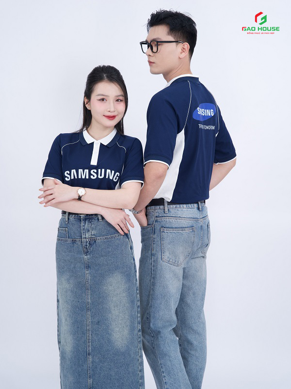 Áo Polo Công Ty Samsung Màu Xanh
