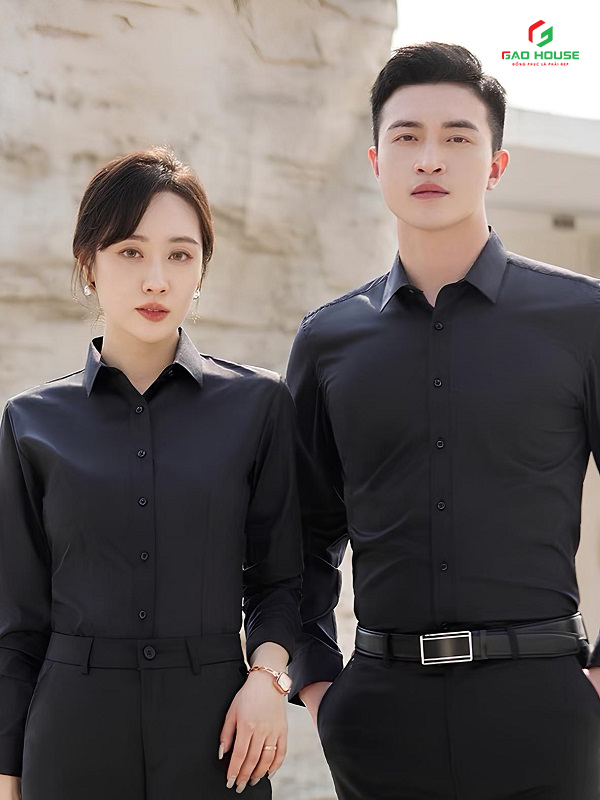 Áo Sơ Mi Công Sở Màu Đen