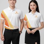Áo Thun 3D Công Ty Màu Trắng Phối Cam