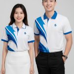 Áo Thun Công Ty 3D Màu Trắng Xanh