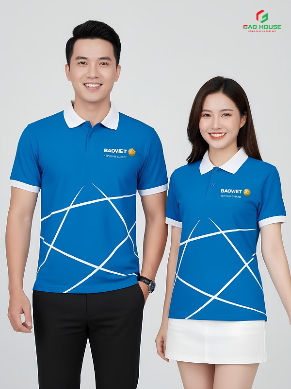 Đồng Phục Doanh Nghiệp 3D Màu Xanh Trắng