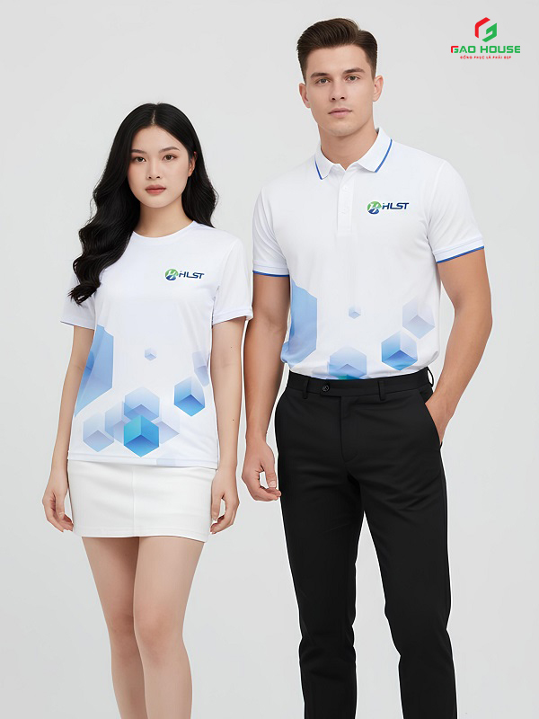 Đồng Phục 3D Màu Trắng Xanh