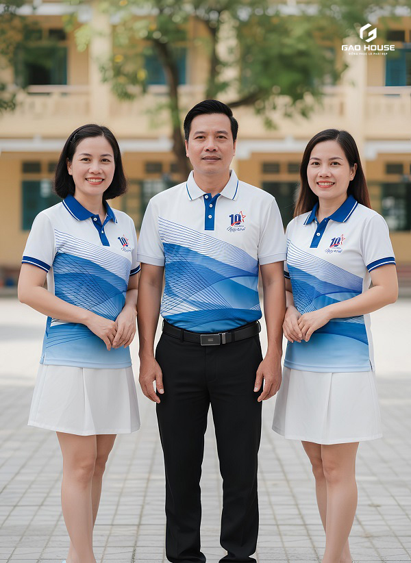 đồng phục họp lớp 10 năm màu trắng xanh