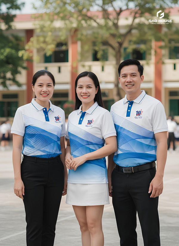 đồng phục họp lớp 10 năm màu trắng xanh