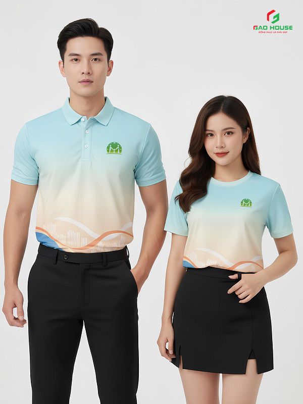 Đồng Phục Polo 3D Màu Xanh Ngọc