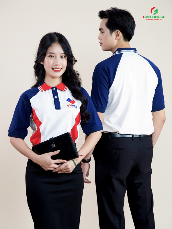 Đồng Phục VNPAY Màu Trắng Phối Tay Xanh
