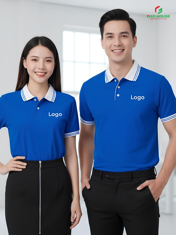 áo đồng phục công sở màu xanh dương