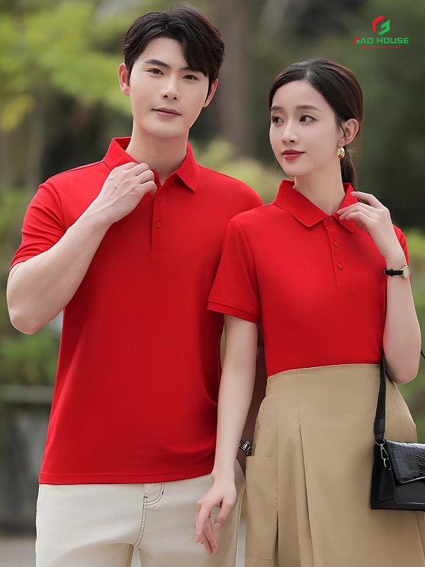 Áo Đồng Phục Nhà Hàng Màu Đỏ Trơn