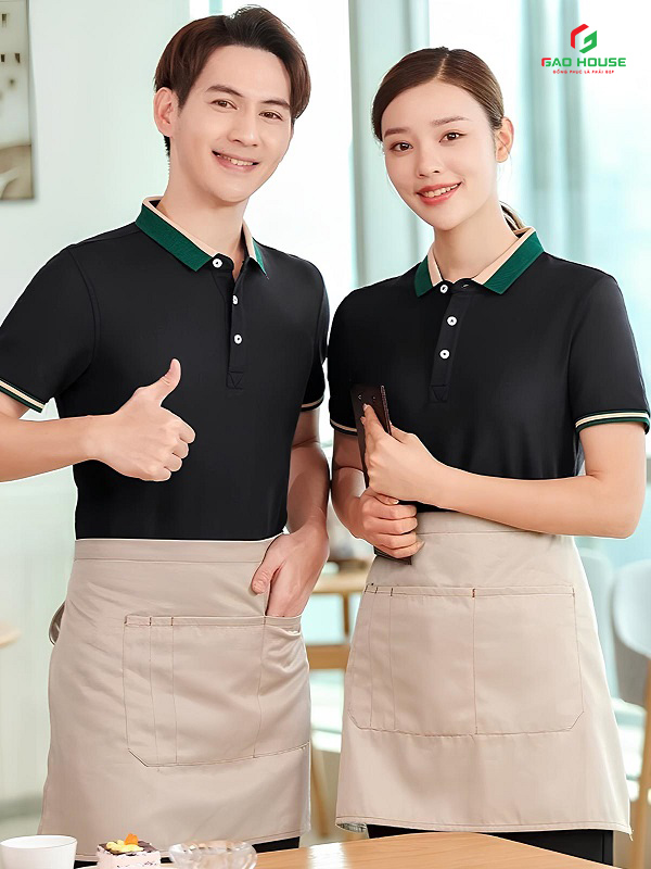 Áo đồng phục quán ăn màu đen