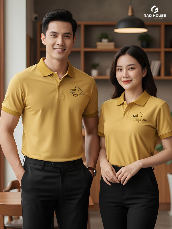 Áo Polo Đồng Phục Nhà Hàng Màu Vàng