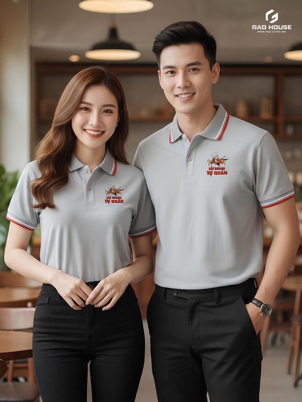 Áo Polo Đồng Phục Nhà Hàng Màu Xám