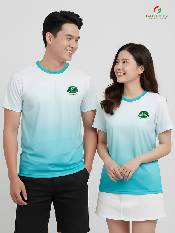 Đồng Phục Phúc Long Màu Trắng Xanh