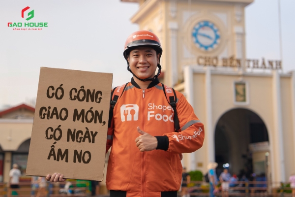 may áo đồng phục shopeefood
