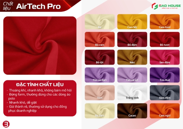 Vải AirTech Pro may đồng phục Tchcombank