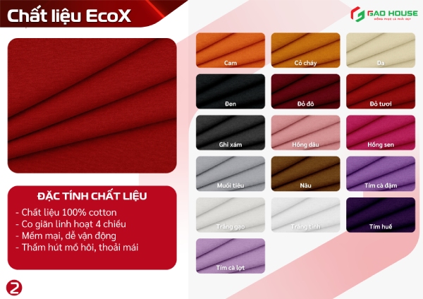 Vải Ecox may áo đồng phục Tech