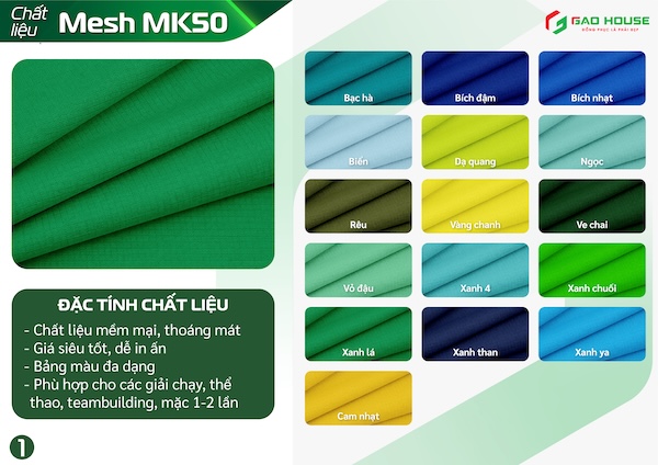 Vải Mesh may áo team building BIDV