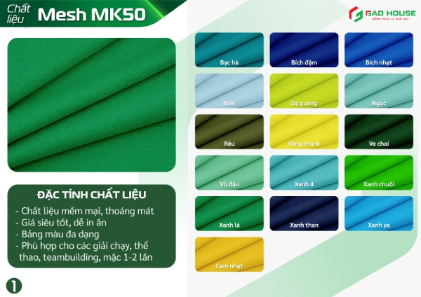 Vải Mesh may đồng phục team building