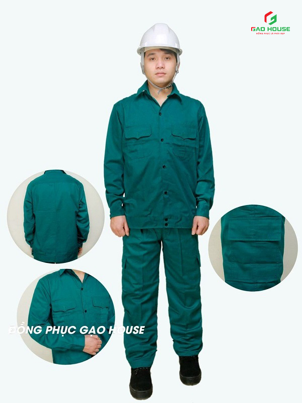 Áo Bảo Hộ Lao Động Màu Xanh Két