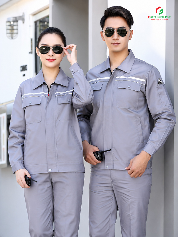 Áo Đồng Phục Lao Động Màu Xám