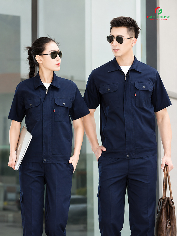 Áo Đồng Phục Bảo Hộ Màu Xanh Than