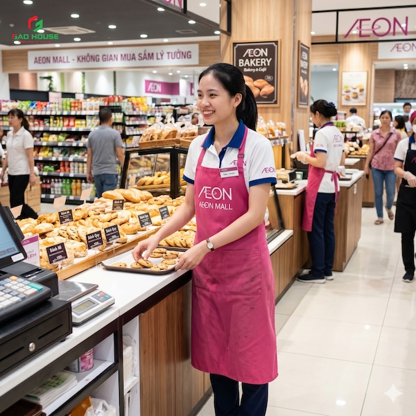 Tạp dề đồng phục Aeon Mall