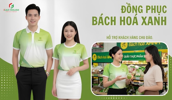 Đồng Phục Bách Hóa Xanh Màu Xanh Lá Nổi Bật, Trẻ Trung, Thoải Mái