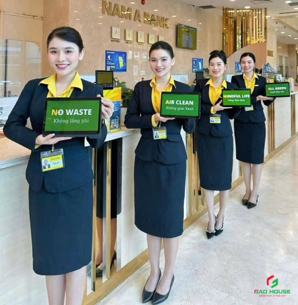 May áo đồng phục Nam Á Bank