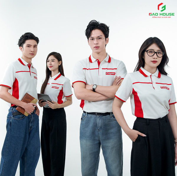 áo polo đồng phục phối cổ dệt 