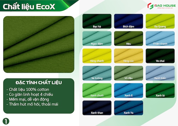 vải ecox may áo đồng phục áo thun